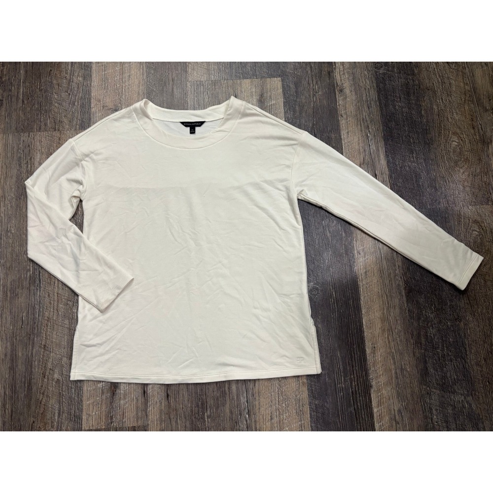 Banana‎ Republic Women Cream Crew Neck Top Drop Shoulder Size M 1723848